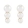 Pearl Drop Earrings With 2-3MM Freshwater Cultured Pearls In 14 Karat Yellow Gold, 1/3 Inch Image-2