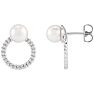 Pearl Drop Earrings With 6MM Akoya Pearls In 14 Karat White Gold, 1/2 Inch Image-1