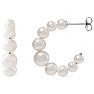 Pearl Drop Earrings With Freshwater Cultured Pearls In Sterling Silver, 1 Inch Image-1