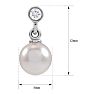 Pearl Drop Earrings With 5MM Akoya Pearls and Diamonds In 14 Karat White Gold, 1/2 Inch Image-3
