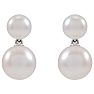 Pearl Drop Earrings With 4-6MM Akoya Pearls In 14 Karat White Gold, 1/2 Inch Image-2