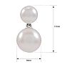 Pearl Drop Earrings With 4-6MM Akoya Pearls In 14 Karat White Gold, 1/2 Inch Image-3