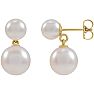 Pearl Drop Earrings With 4-6MM Akoya Pearls In 14 Karat Yellow Gold, 1/2 Inch Image-1