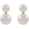 Pearl Drop Earrings With 4-6MM Akoya Pearls In 14 Karat Yellow Gold, 1/2 Inch Image-2