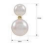 Pearl Drop Earrings With 4-6MM Akoya Pearls In 14 Karat Yellow Gold, 1/2 Inch Image-3