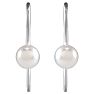 Pearl Drop Earrings With 6MM Akoya Pearls In 14 Karat White Gold, 1/2 Inch Image-2