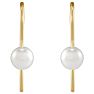 Pearl Drop Earrings With 6MM Akoya Pearls In 14 Karat Yellow Gold, 1/2 Inch Image-2