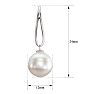 Pearl Drop Earrings With 12MM Freshwater Cultured Pearls In 14 Karat White Gold, 1 Inch Image-3