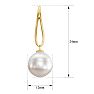 Pearl Drop Earrings With 12MM Freshwater Cultured Pearls In 14 Karat Yellow Gold, 1 Inch Image-3