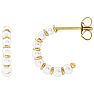 Pearl Drop Earrings With 3MM Freshwater Cultured Pearls In 14 Karat Yellow Gold, 3/4 Inch Image-1