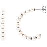 Pearl Drop Earrings With 4MM Freshwater Cultured Pearls In 14 Karat White Gold, 1 Inch Image-1