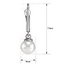 Pearl Drop Earrings With 4MM Freshwater Cultured Pearls In 14 Karat White Gold, 1/2 Inch Image-3