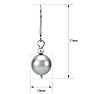 Pearl Drop Earrings With 10MM Gray Freshwater Cultured Pearls In Sterling Silver, 1 1/4 Inches Image-3