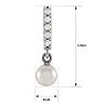 Pearl Drop Earrings With 4MM Akoya Pearls and Diamonds In 14 Karat White Gold, 1/2 Inch Image-3