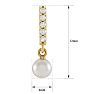 Pearl Drop Earrings With 4MM Akoya Pearls and Diamonds In 14 Karat Yellow Gold, 1/2 Inch Image-3