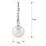 Pearl Drop Earrings With 7MM Freshwater Cultured Pearls and Diamonds In 14 Karat White Gold, 1/2 Inch Image-3
