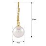 Pearl Drop Earrings With 7MM Freshwater Cultured Pearls and Diamonds In 14 Karat Yellow Gold, 1/2 Inch Image-3