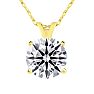 2 Carat Round Shape Lab Grown Diamond Solitaire Necklace In 14K Yellow Gold Image-1