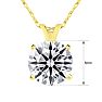 2 Carat Round Shape Lab Grown Diamond Solitaire Necklace In 14K Yellow Gold Image-4