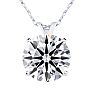 3 Carat Round Shape Lab Grown Diamond Solitaire Necklace In 14K White Gold Image-1