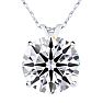 4 Carat Round Shape Lab Grown Diamond Solitaire Necklace In 14K White Gold Image-1