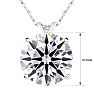 4 Carat Round Shape Lab Grown Diamond Solitaire Necklace In 14K White Gold Image-4