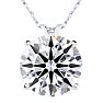 5 Carat Round Shape Lab Grown Diamond Solitaire Necklace In 14K White Gold Image-1