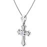1/14ct Diamond Cross Pendant in 10k White Gold Image-2