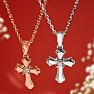 1/14ct Diamond Cross Pendant in 10k White Gold Image-7