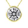 3 Carat Round Shape Lab Grown Diamond Solitaire Necklace In 14K Yellow Gold Image-1