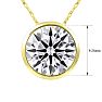 3 Carat Round Shape Lab Grown Diamond Solitaire Necklace In 14K Yellow Gold Image-3