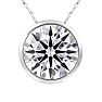 4 Carat Round Shape Lab Grown Diamond Solitaire Necklace In 14K White Gold Image-1