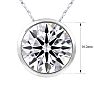 4 Carat Round Shape Lab Grown Diamond Solitaire Necklace In 14K White Gold Image-3