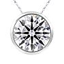 5 Carat Round Shape Lab Grown Diamond Solitaire Necklace In 14K White Gold Image-1