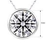5 Carat Round Shape Lab Grown Diamond Solitaire Necklace In 14K White Gold Image-3