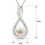 4-4.5MM Pearl and Halo Diamond Necklace In Sterling Silver With 18 Inch Chain Image-2