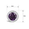 3/4 Carat Round Shape Amethyst and Halo Diamond Stud Earrings In Sterling Silver  Image-3