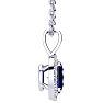 1 Carat Oval Blue Sapphire and Halo Diamond Necklace In Sterling Silver With 18 Inch Chain Image-2