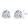 3 Carat Lab Grown Diamond Earrings In 14 Karat White Gold, Martini Setting Image-5