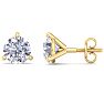 3 Carat Lab Grown Diamond Earrings In 14 Karat Yellow Gold, Martini Setting Image-1