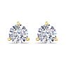 3 Carat Lab Grown Diamond Earrings In 14 Karat Yellow Gold, Martini Setting Image-2