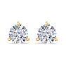 3 Carat Lab Grown Diamond Earrings In 14 Karat Yellow Gold, Martini Setting Image-2