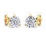 3 Carat Lab Grown Diamond Earrings In 14 Karat Yellow Gold, Martini Setting Image-4