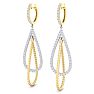 2 Carat Lab Grown Diamond Drop Earrings In 14 Karat Two Tone Gold Image-2