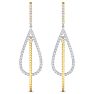 2 Carat Lab Grown Diamond Drop Earrings In 14 Karat Two Tone Gold Image-3