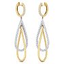 2 Carat Diamond Hoop Earrings In 14 Karat Two Tone Gold, 2 1/2 Inches Image-1