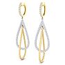 2 Carat Diamond Hoop Earrings In 14 Karat Two Tone Gold, 2 1/2 Inches Image-2