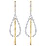 2 Carat Diamond Hoop Earrings In 14 Karat Two Tone Gold, 2 1/2 Inches Image-3