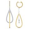 2 Carat Diamond Hoop Earrings In 14 Karat Two Tone Gold, 2 1/2 Inches Image-4