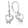 Diamond Heart Earrings in Sterling Silver
 Image-1
